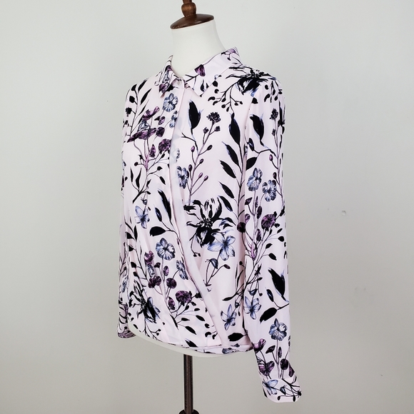 NWT Ivanka Trump Floral Wrap Front Blouse - Picture 9 of 16